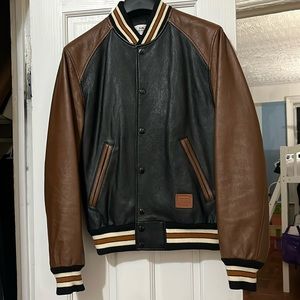 Men’s Coach Leather Varsity Jacket - Small